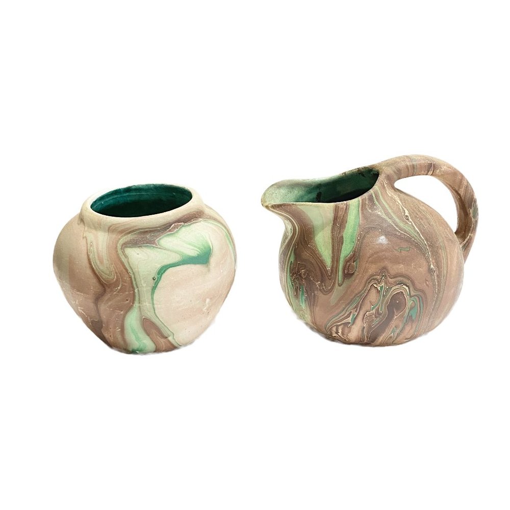 Vintage Pottery Garden of the Gods/Seven Falls Colorado Pottery Cream and Sugar